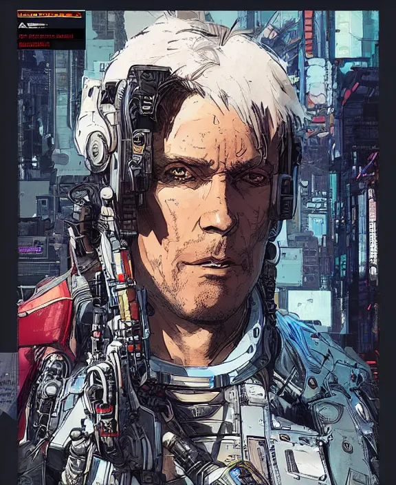 Image similar to cyberpunk pathfinder robot from apex legends character portrait, portrait by james gurney and laurie greasley and yoji shinkawa, concept art, intricate details, highly detailed, vintage sci - fi