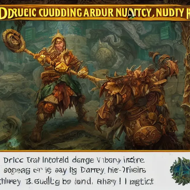Prompt: druid fighting industry