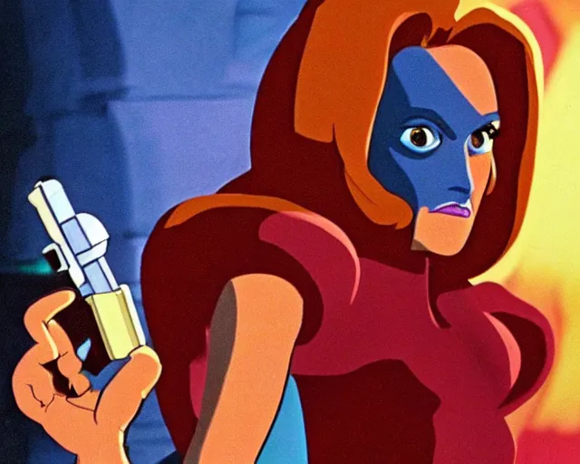Prompt: Dana Scully on Masters of the Universe (1983), animated cartoon series by Filmation, cel animation