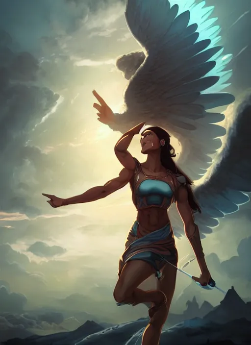 Image similar to archangel korra detailed illustration by peter mohrbacher on artstation