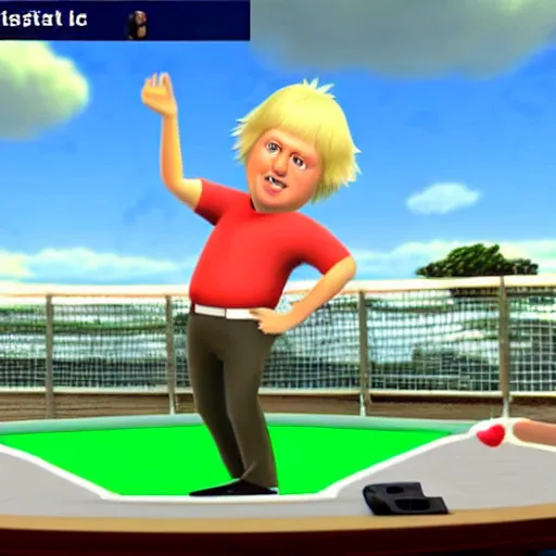 Prompt: Boris Johnson In Wii sports resort