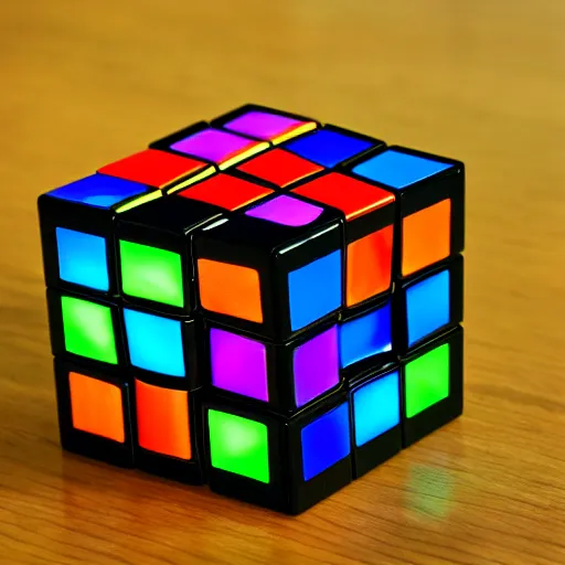 Image similar to a rubix cube made of lightning