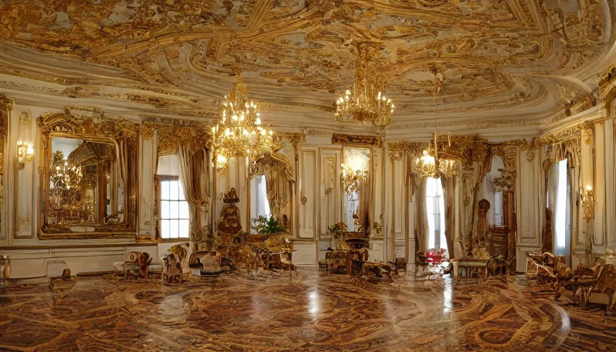 Prompt: grand rococo interior