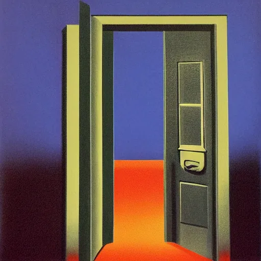 Prompt: doorway into madness by magritte