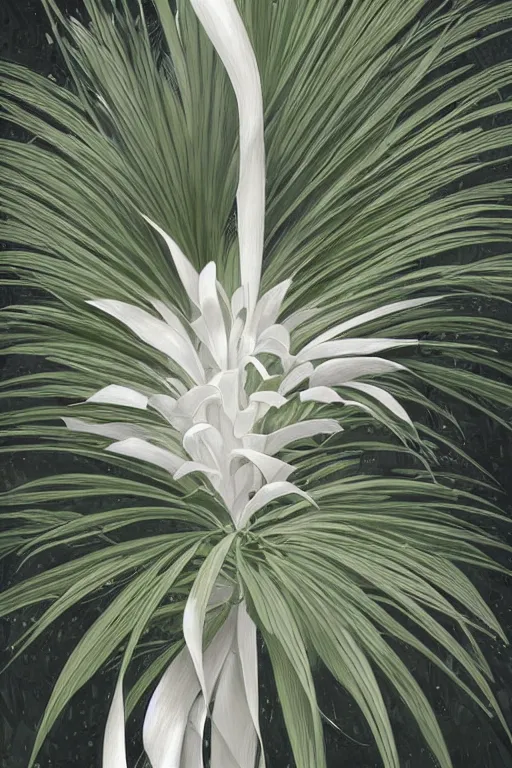 Image similar to ultra realistic illustration, palm plant drawing isolated and closeup, background is white, elegant, highly detailed, digital painting, concept art, smooth, sharp focus, illustration, art by greg rutkowski and alphonse mucha