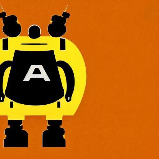 Image similar to vector logo of a fat robot with the letter a