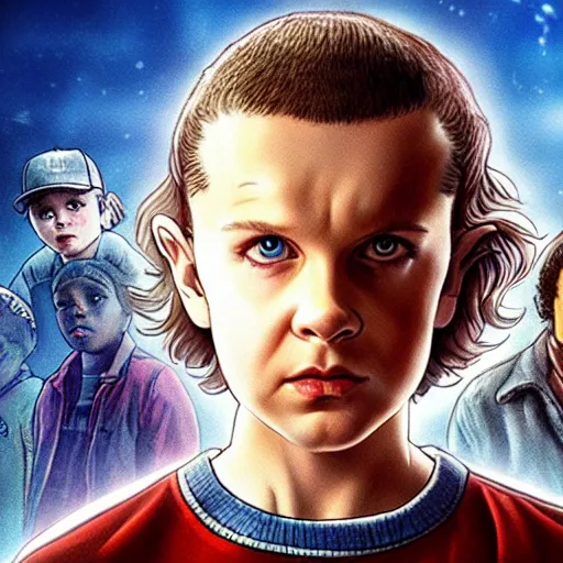 Prompt: Eleven from Stranger Things