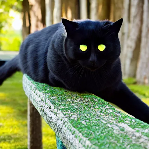 Prompt: highly detailed anthropomorphic chubby black cat doing yoga poses on long and thin scratchpost