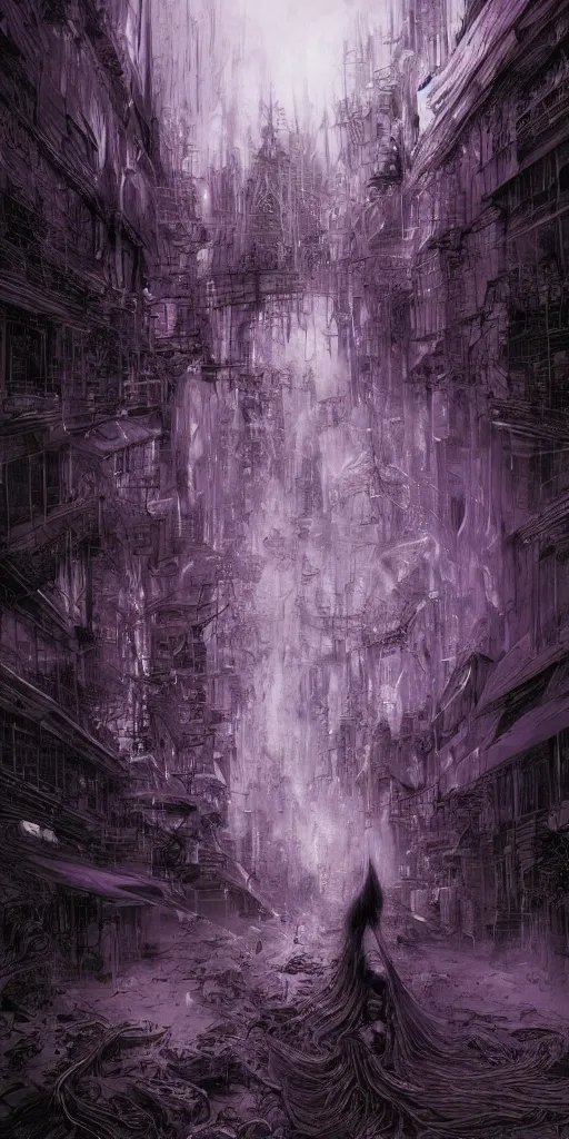 Image similar to Purple fire, dark colors, sinister atmosphere, dramatic lighting, cinematic, establishing shot, extremely high detail, photo realistic, cinematic lighting, pen and ink, intricate line drawings, by Yoshitaka Amano, Ruan Jia, Kentaro Miura, Artgerm, post processed, concept art, artstation, matte painting, style by eddie mendoza, raphael lacoste, alex ross,