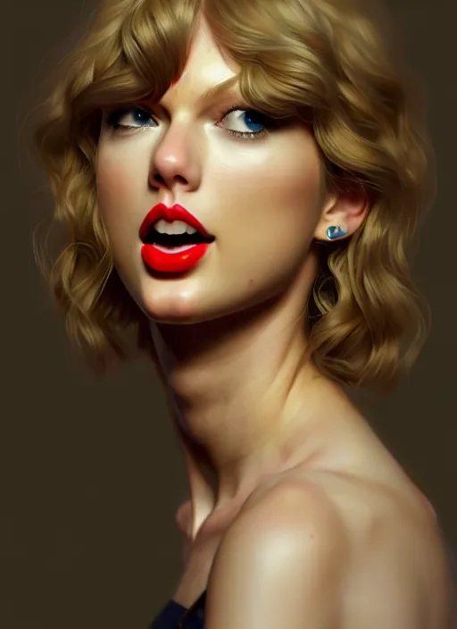 Image similar to 3 / 4 view of a portrait of taylor swift, evangelion, au naturel, hyper detailed, digital art, trending in artstation, cinematic lighting, studio quality, smooth render, frostbite 3 engine rendered, art style by klimt and nixeu and ian sprigger and wlop and krenz cushart