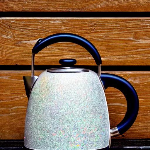 Image similar to kettle with opal texture, photography