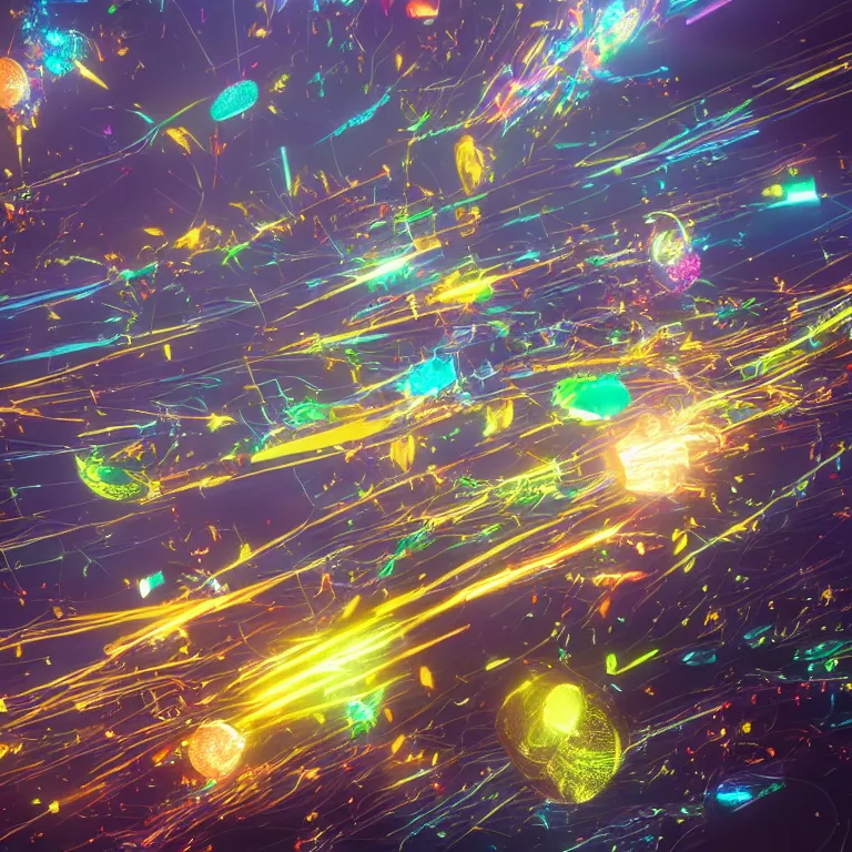 Image similar to illustration of a representative model of a light particle, colorful, unreal engine, hyper realism, realistic shading, cinematic composition, realistic render, octane render, detailed textures, photorealistic, wide shot,