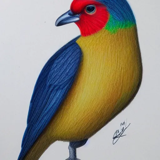 Prompt: a color pencil drawing of a bird by natalia rojas, wingspan, high quality, artstation, 4 k