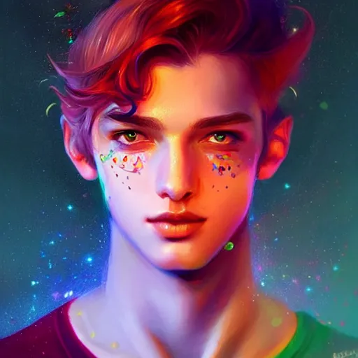 Prompt: colorful and festive captivating prettiest boy ever. rich vivid colors, ambient lighting, dynamic lighting, 4 k, atmospheric lighting, painted, intricate, highly detailed by charlie bowater