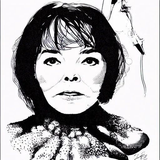 Image similar to bjork, portrait, by guido crepax