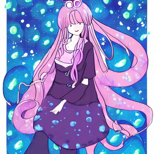 Image similar to Jellyfish Princess in the style of WLOP