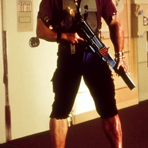 Prompt: Bruce Campbell as Duke Nukem