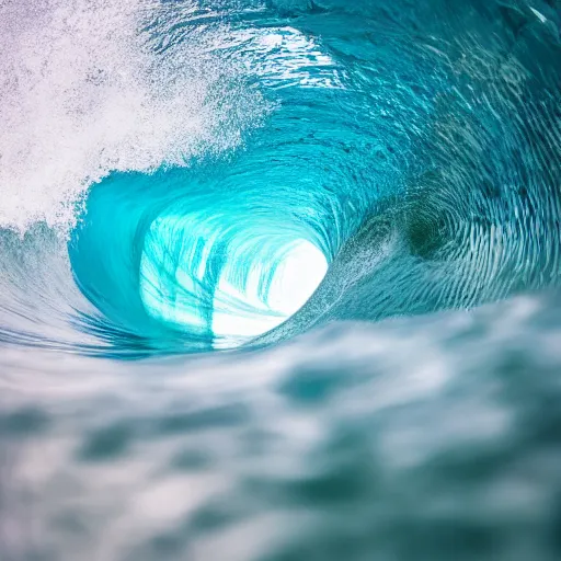 Prompt: photo of inside a wave