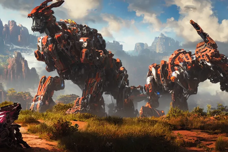 Image similar to slitherfang machine mecha animal beast robot of horizon forbidden west horizon zero dawn bioluminiscence global illumination ray tracing hdr fanart arstation by sung choi and eric pfeiffer and gabriel garza and casper konefal