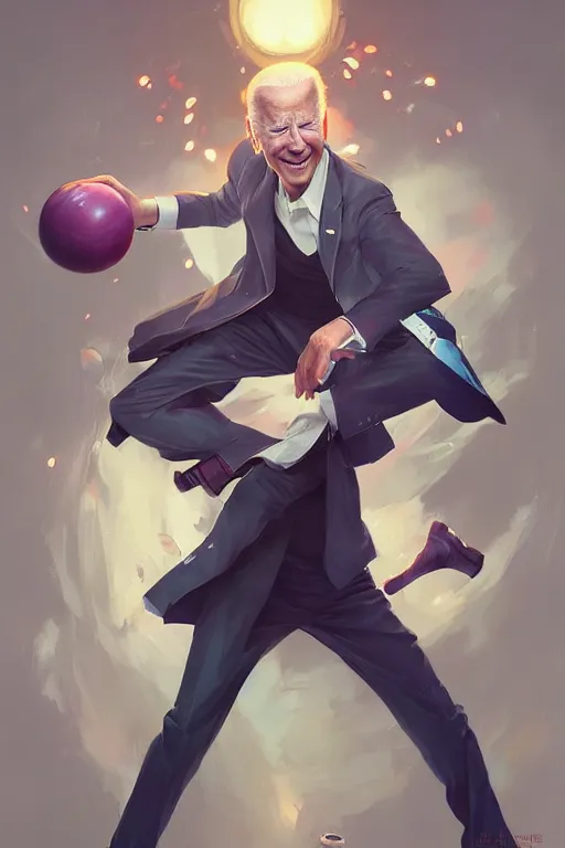 Image similar to joe biden bowling meme, full face, anime, fantastic details, pixiv, hyperdetailed unreal engine, stanley artgerm lau, wlop, rossdraws, james jean marc, simonetti ruan jia and mandy jurgens and artgerm and sakimichan, illustration, digital art, concept art, manga cover