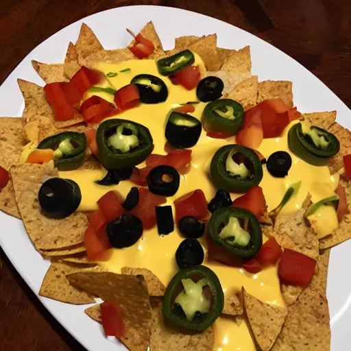 Prompt: cursed plate of nachos