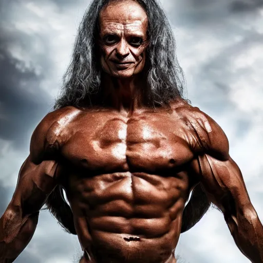 Image similar to bodybuilder gollum, 4 k, high detail, high - resolution photograph, professional photography, ultra - detail