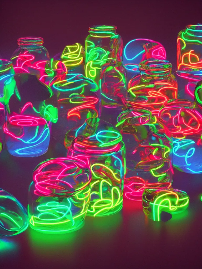 Image similar to neon marbles glowing in a jar by disney concept artists, blunt borders, rule of thirds