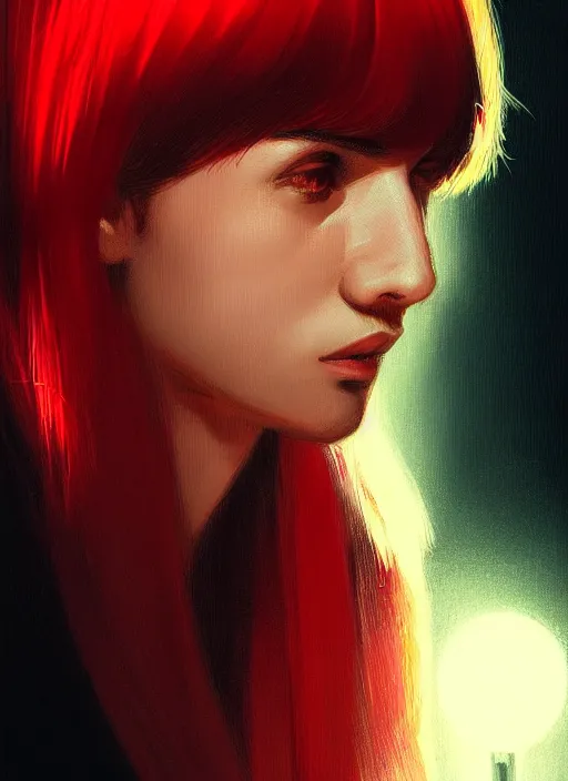 Image similar to portrait of chico buarque with bangs, 1 9 6 0 s, long hair, red clothes, bangs, intricate, elegant, glowing lights, highly detailed, digital painting, artstation, concept art, smooth, sharp focus, illustration, art by wlop, mars ravelo and greg rutkowski