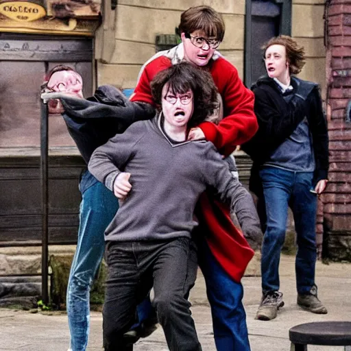 Image similar to harry potter gets into a fight at the pub