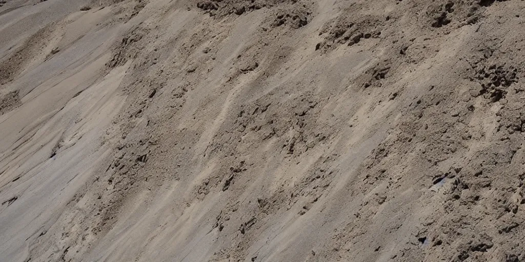 Image similar to wind blown sand, ravines crisscross cliffs