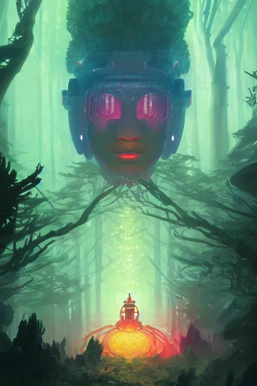 Image similar to Portrait of Adibuddha Galactus in neon forest, digital art from artstation by Andreas Rocha and Greg Rutkowski and Peter Mohrbacher