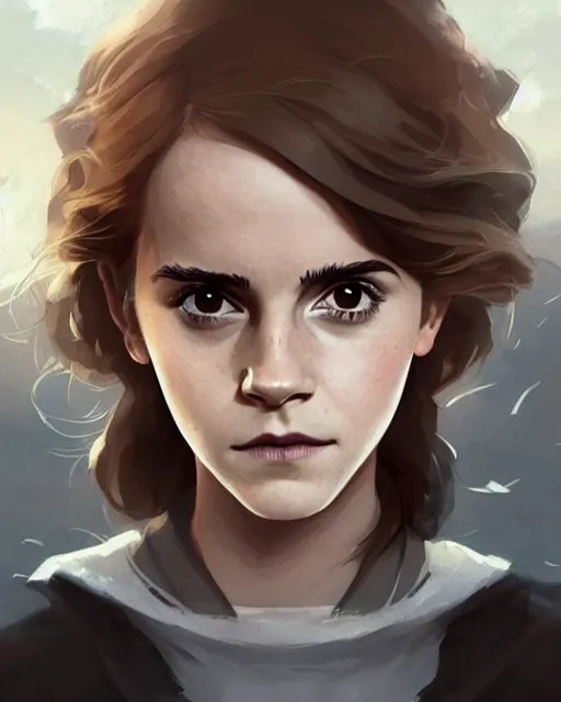 Prompt: Emma Watson as Hermione Granger, magnificent, medium shot, close up, details, sharp focus, elegant, highly detailed, illustration, by Jordan Grimmer and greg rutkowski and PiNe(パイネ) and 薯子Imoko and 香川悠作 and wlop!!!! and maya takamura, intricate, beautiful, Trending artstation, pixiv, digital Art