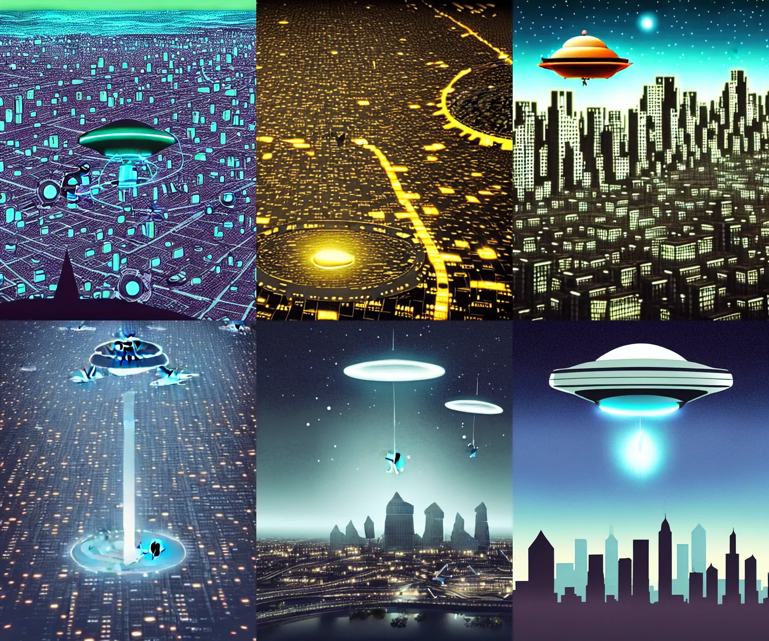 Prompt: ufo abducting city