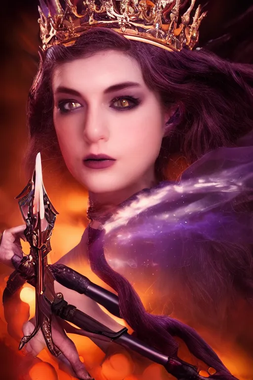 Image similar to the queen of dreams wields the nightmare weapon, cinematic lighting, various refining methods, micro macro autofocus, ultra definition, award winning photo