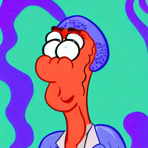 Image similar to handsome squidward, vivid colors, male, detailed