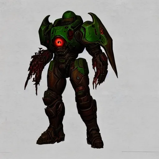 Image similar to Doom slayer in valorant concept art, digital art, valorant, doom, valorant style