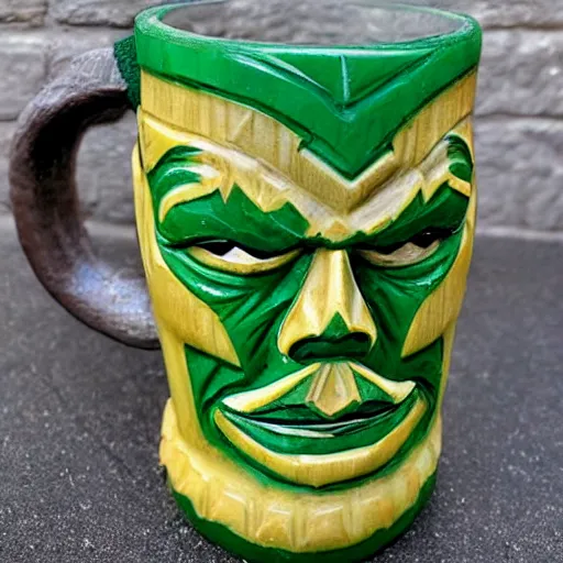 Prompt: robb wells tiki mug