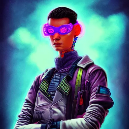 Image similar to Lofi vaporwave cyberpunk portrait dinosaur, Pixar style, Tristan Eaton, Stanley Artgerm, Tom Bagshaw