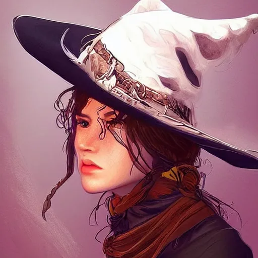 Prompt: beautiful cowboy witch, wild west, detailed, concept art, trending on artstation