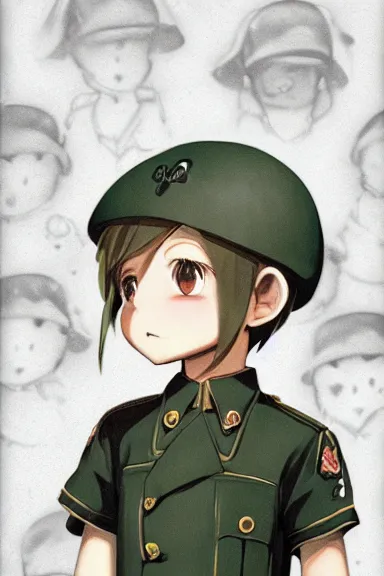 Image similar to beautiful little boy in nazi male uniform. made in abyss art style, sharps focus, cute detailed artwork, anatomically correct, ilya kuvshinov, reflection, perfect composition, wallpaper mobile, digital art, detailed anime soft face, western comic, illustration, realistic, smooth, lois van baarle, soft details, illumination