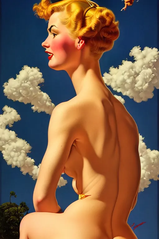 Image similar to laurence fishburn by gil elvgren and norman rockwell and rob gonsalves and hajime sorayama, hyperrealistic, high detail, ultra detailed, highly detailed face, ruffled fabric