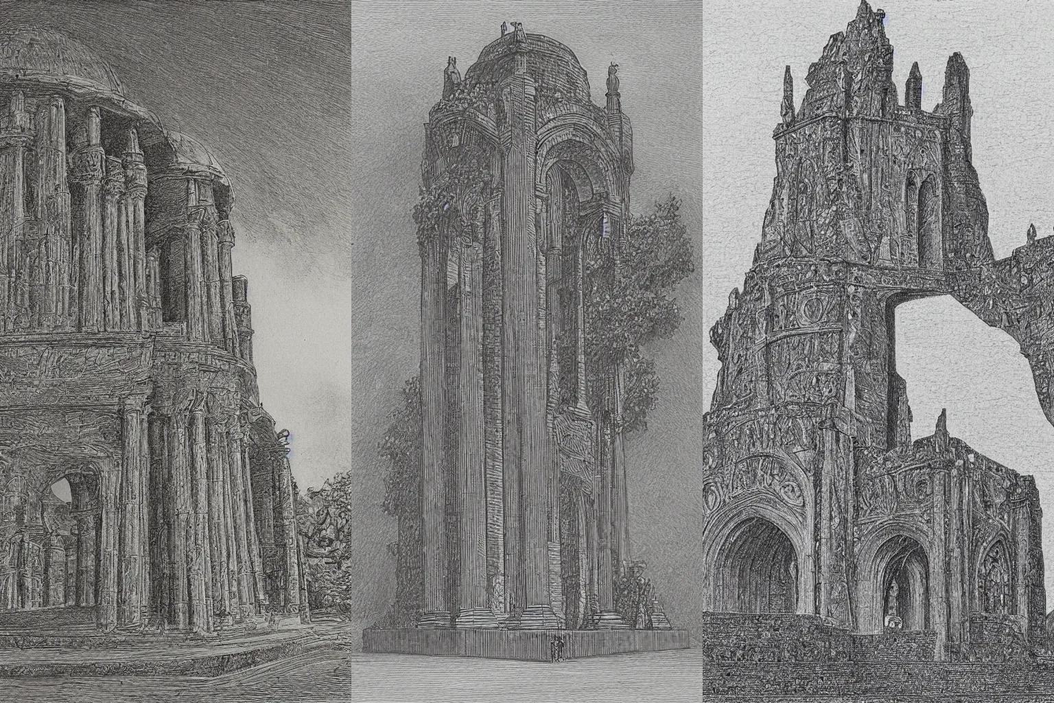 Prompt: the greatest monument, detailed drawing by Etienne-louis boullee