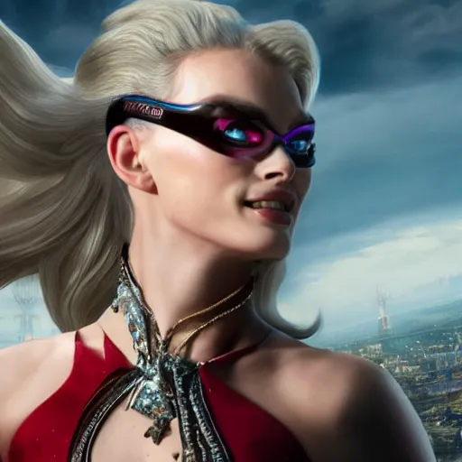 Prompt: Margot Robbie as Bayonetta ultra high quality 8k hyperdetailed photorealism