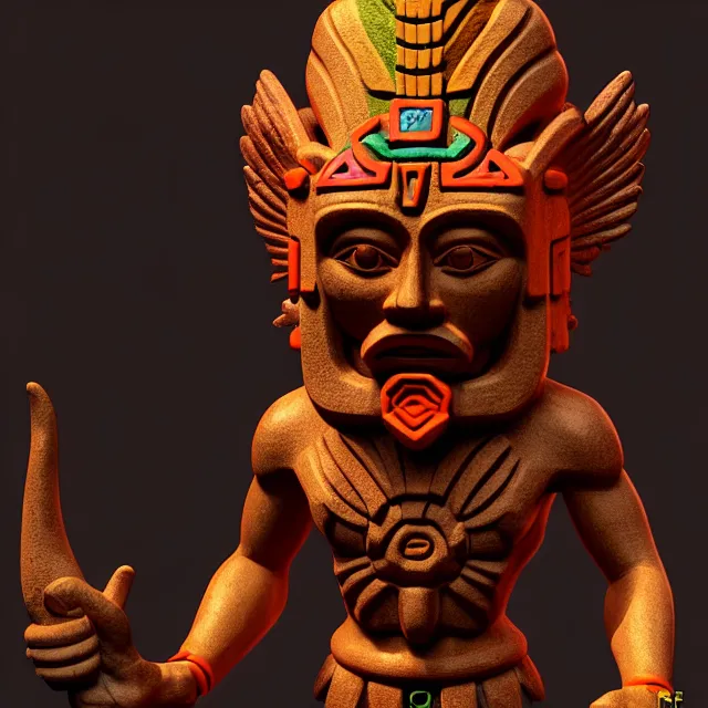 Prompt: epic professional digital sculpture of an Aztec god Garden gnome figurine, volumetric light, best on artstation, breathtaking, epic, stunning, gorgeous, much detail, much wow, cgsociety, wlop, pixiv, behance, deviantart, masterpiece, UHD, 8K