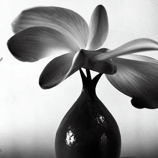 Prompt: a film noir about a killer orchid, color film still