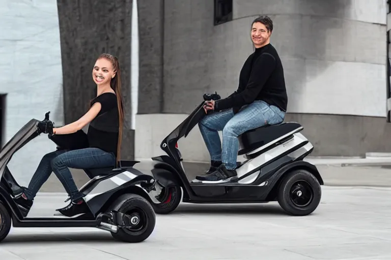 Image similar to a mobility scooter designed by lamborghini