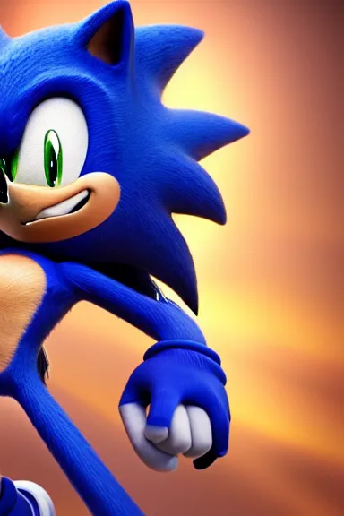 Image similar to very very intricate photorealistic photo of a realistic version of sonic in an episode of game of thrones, photo is in focus with detailed atmospheric lighting, award - winning details