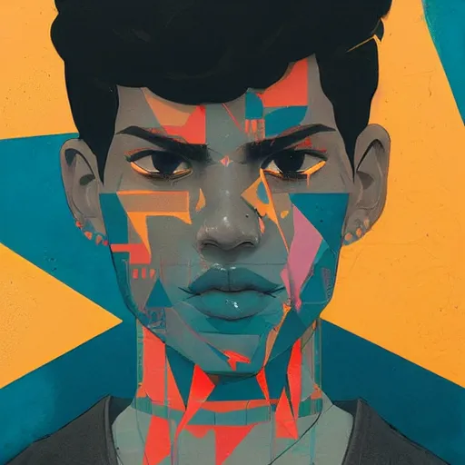 Prompt: Vlone profile picture by Sachin Teng, asymmetrical, Organic Painting , Matte Painting, geometric shapes, hard edges, graffiti, street art:2 by Sachin Teng:4