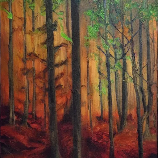 Prompt: a ghost in the forest oil painting