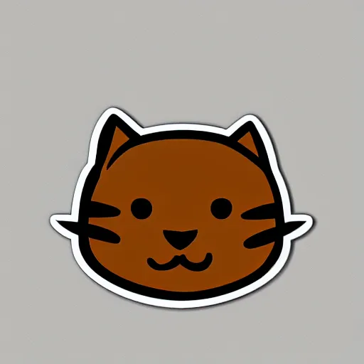 Prompt: sticker of a cat emoji on a plain white background